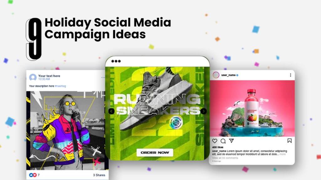 Holiday Social Media Campaign ideas Showing Social Media Platform Instagram Facebook