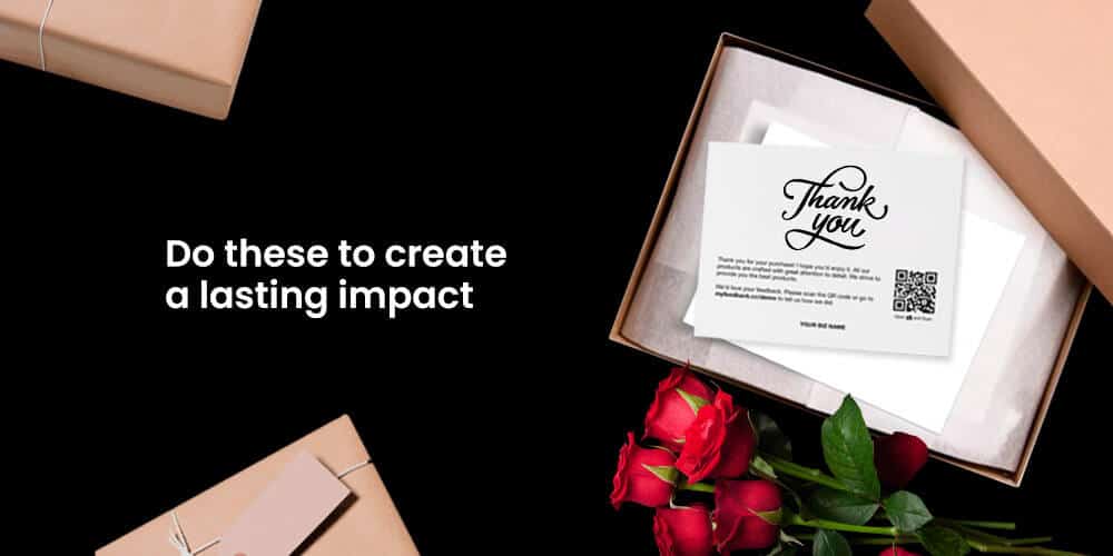 sending thank you gratitude notes to customers after small business satuday in box with flowers