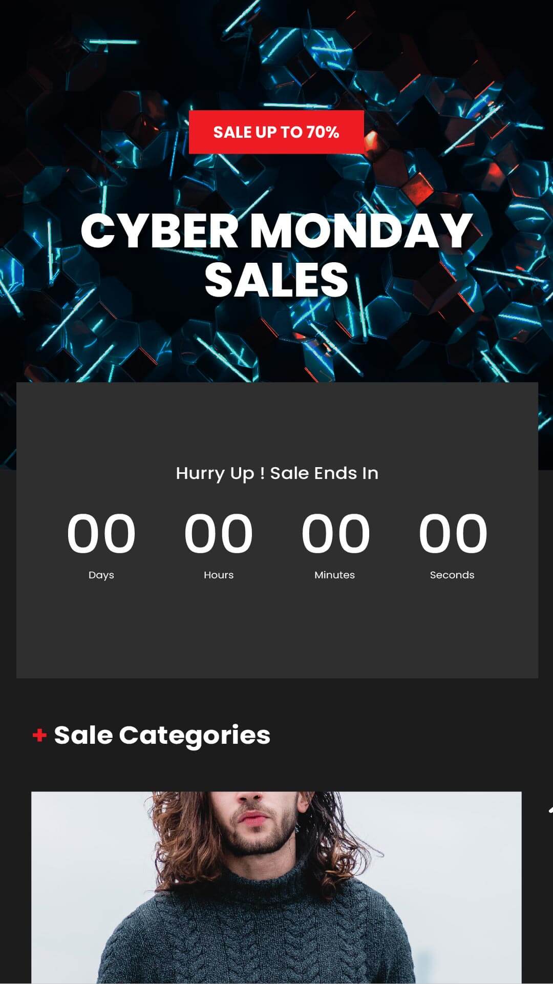 Cyber Monday Marketing- Landing Page Mobile View