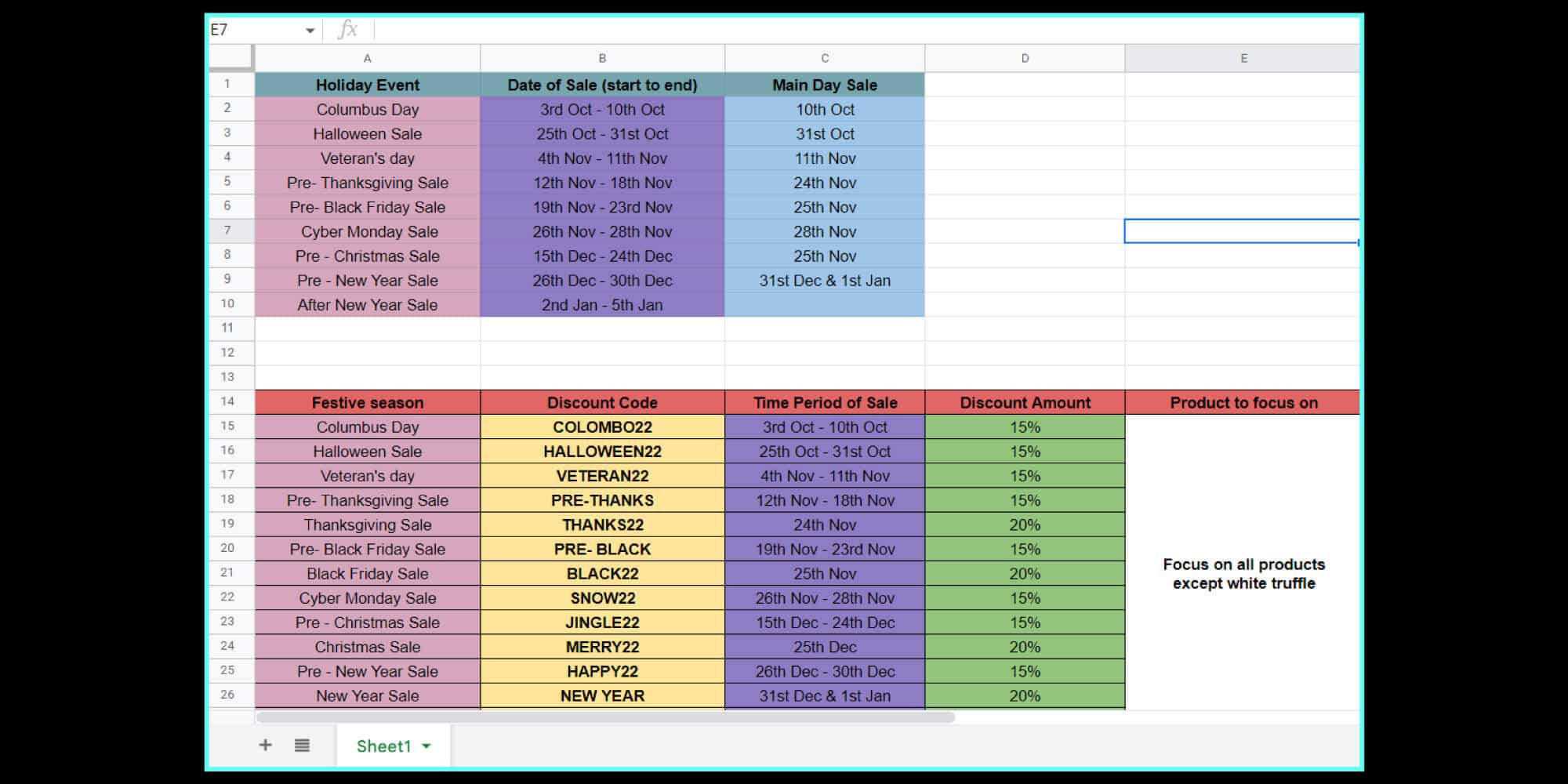 Promotional Calendar For Holiday Season