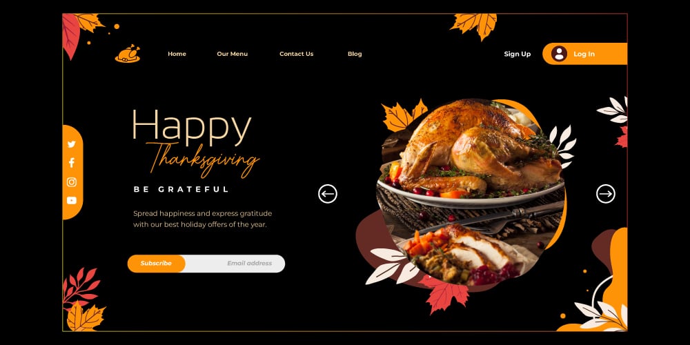 Thanksgiving landing pages and marketing ideas