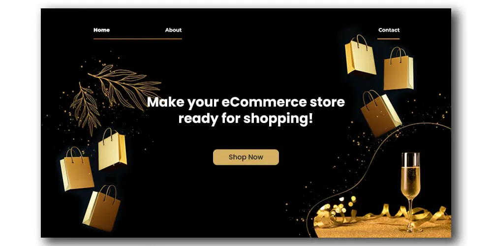 ecommerce sales shopping online background iwth champagne glasses shopping bags