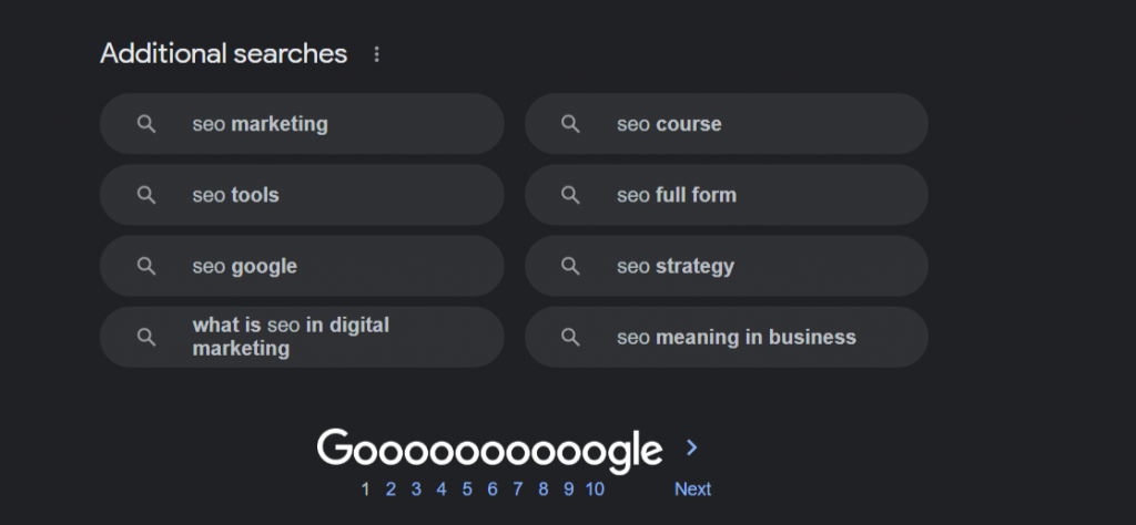 Google SERP Features - Related Searches