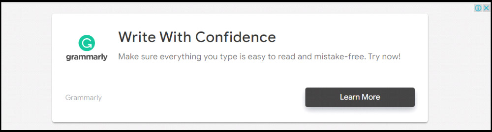 Grammarly banner ad
