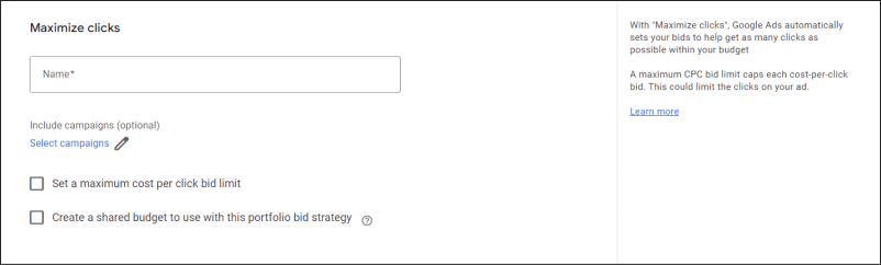 Automated Bidding Strategies - Maximize Clicks 1
