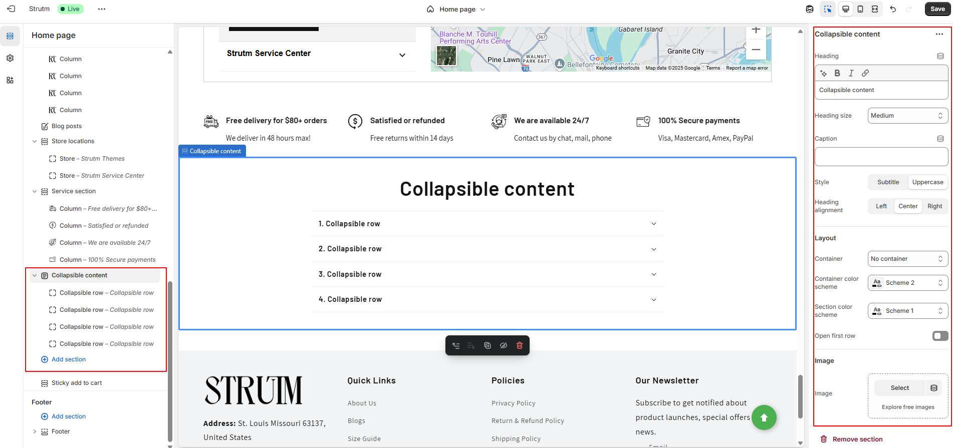 Collapsible content banner