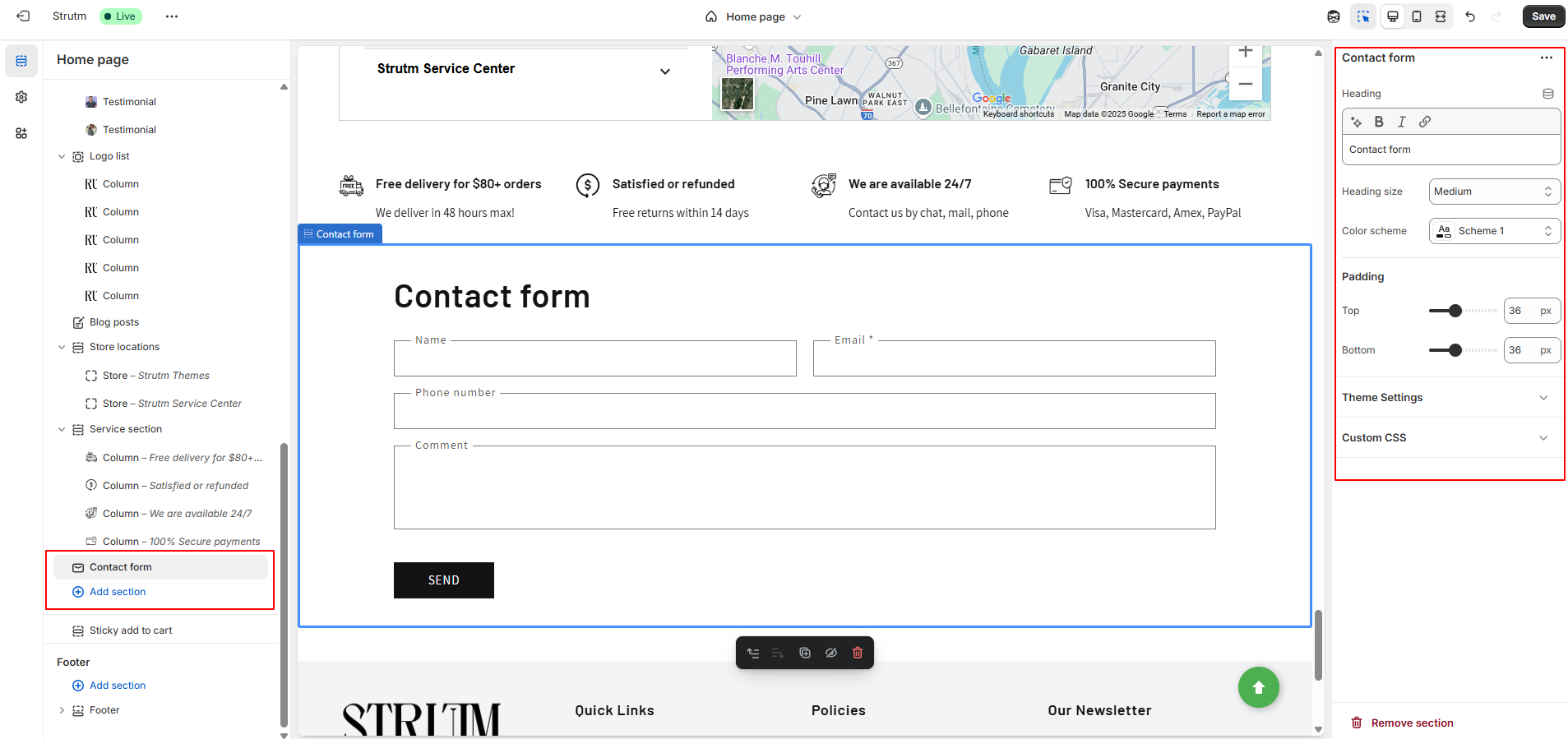 Contact form banner