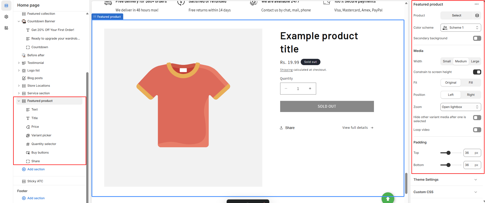 Featured product banner