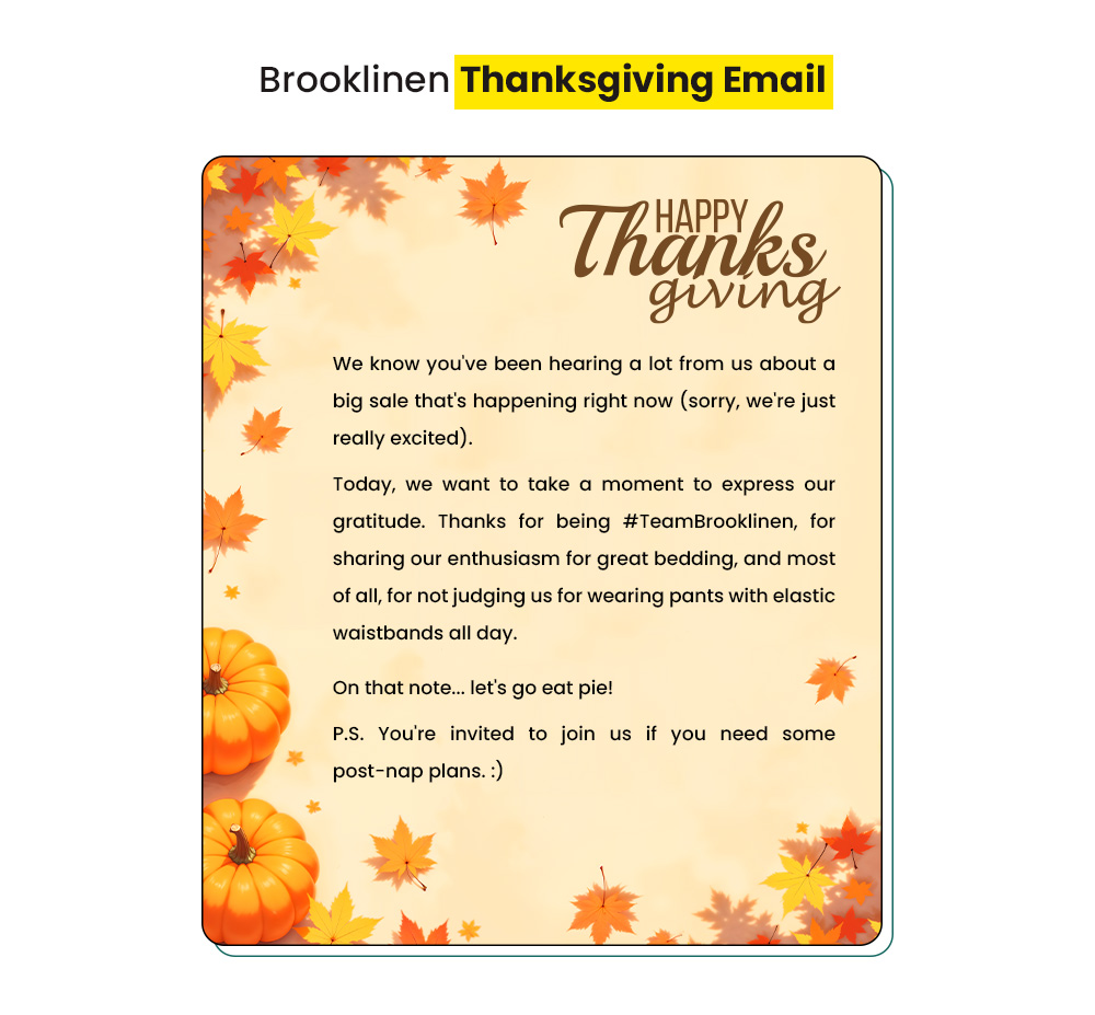 Thanksgiving Email